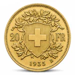 Franken (Vreneli) Goldmünze, Rückseite